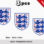 3x England National Team Crest Heat Transfer Patches Iron On Sticker For Footbal