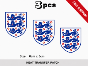 3x England National Team Crest Heat Transfer Patches Iron On Sticker For Footbal