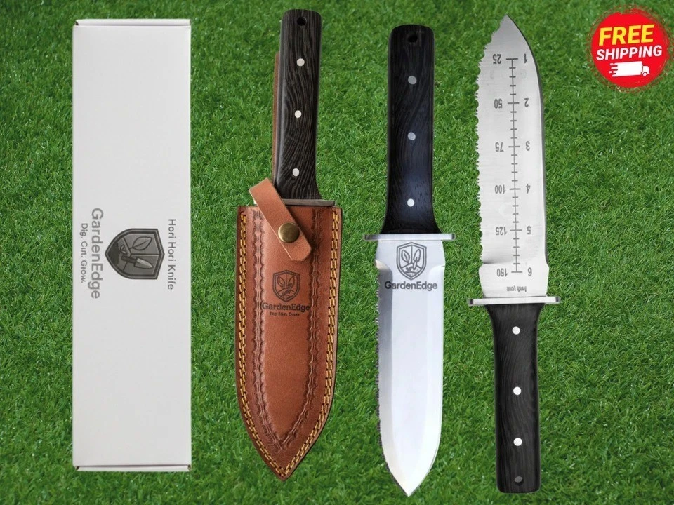 Garden Edge Hori Hori Garden Knife Multipurpose Gardening Black Knife Gardening Tool - Image 5