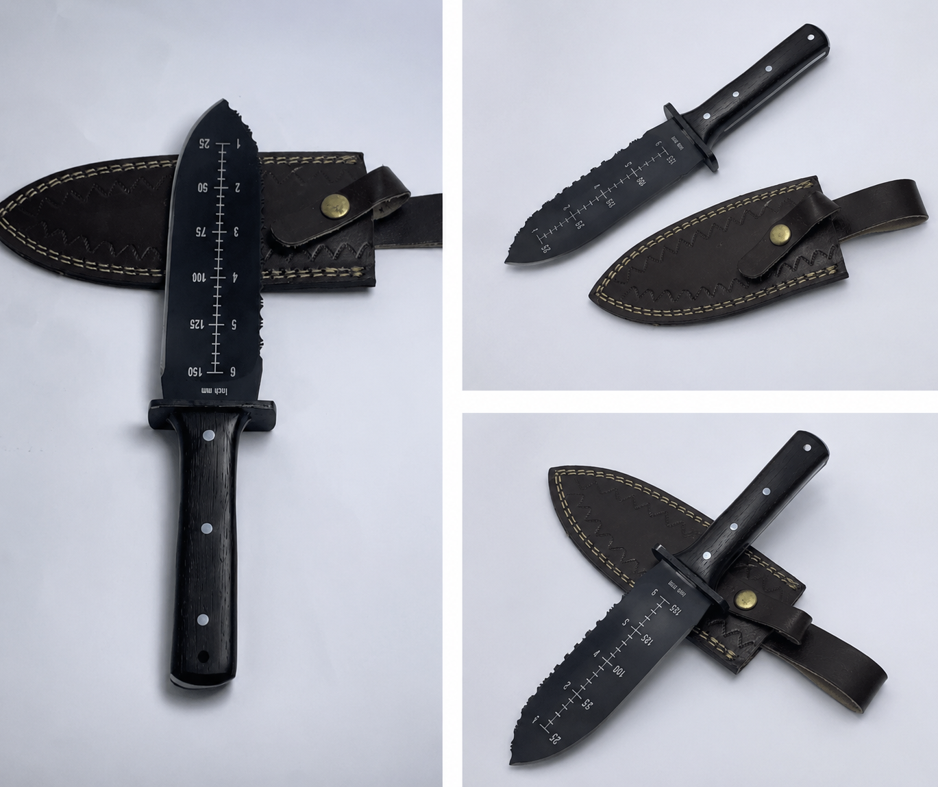Garden Edge Hori Hori Garden Knife Multipurpose Gardening Black Knife Gardening Tool - Image 7
