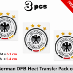 3x Germany National Team Crest Heat Transfer Patches Iron On Sticker Football